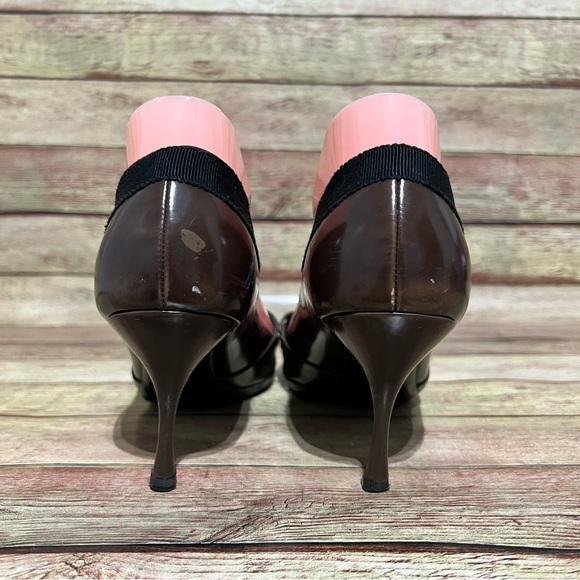 Prada Brown Patent Leather Pointer Heels Y2K - Picture 2 of 8